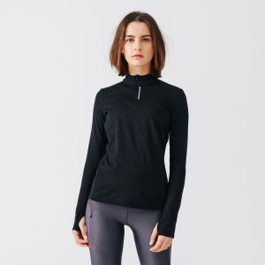 Women's 100 Long-Sleeved Half-Zip Running T-shirt