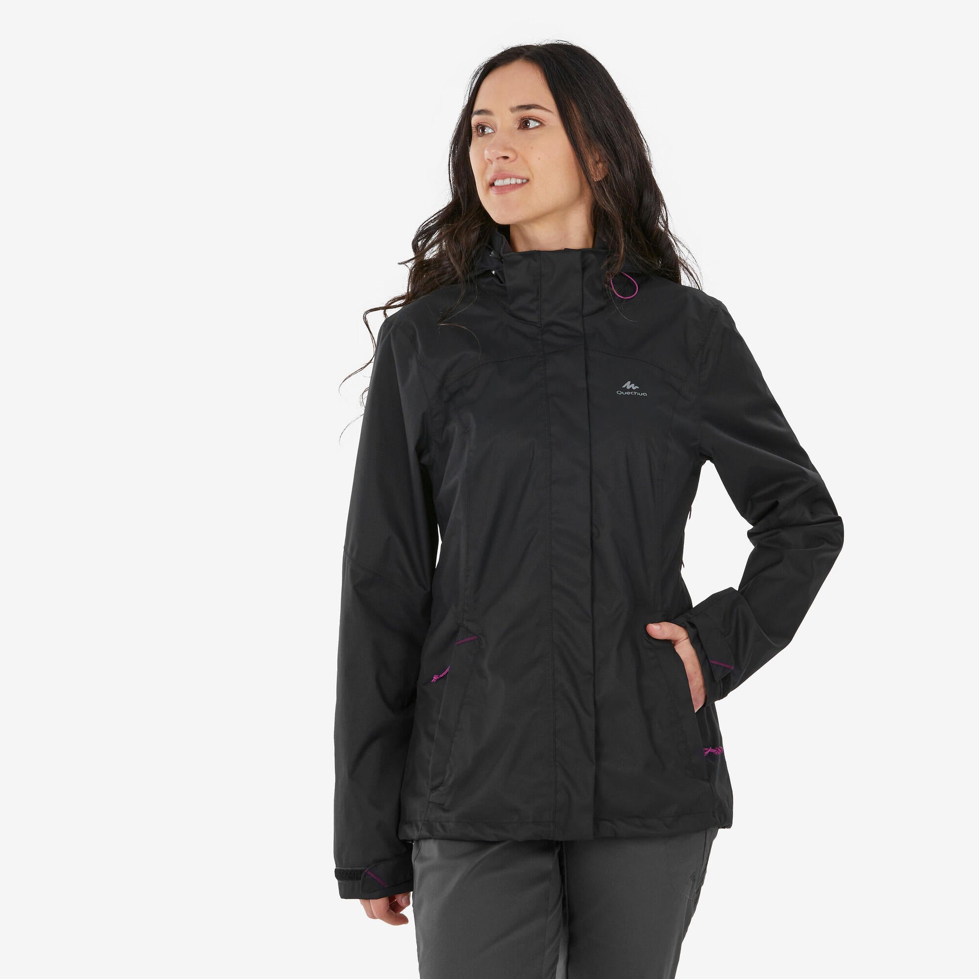 Quechua Women's MH100 Waterproof Hiking Rain Jacket - Image 7