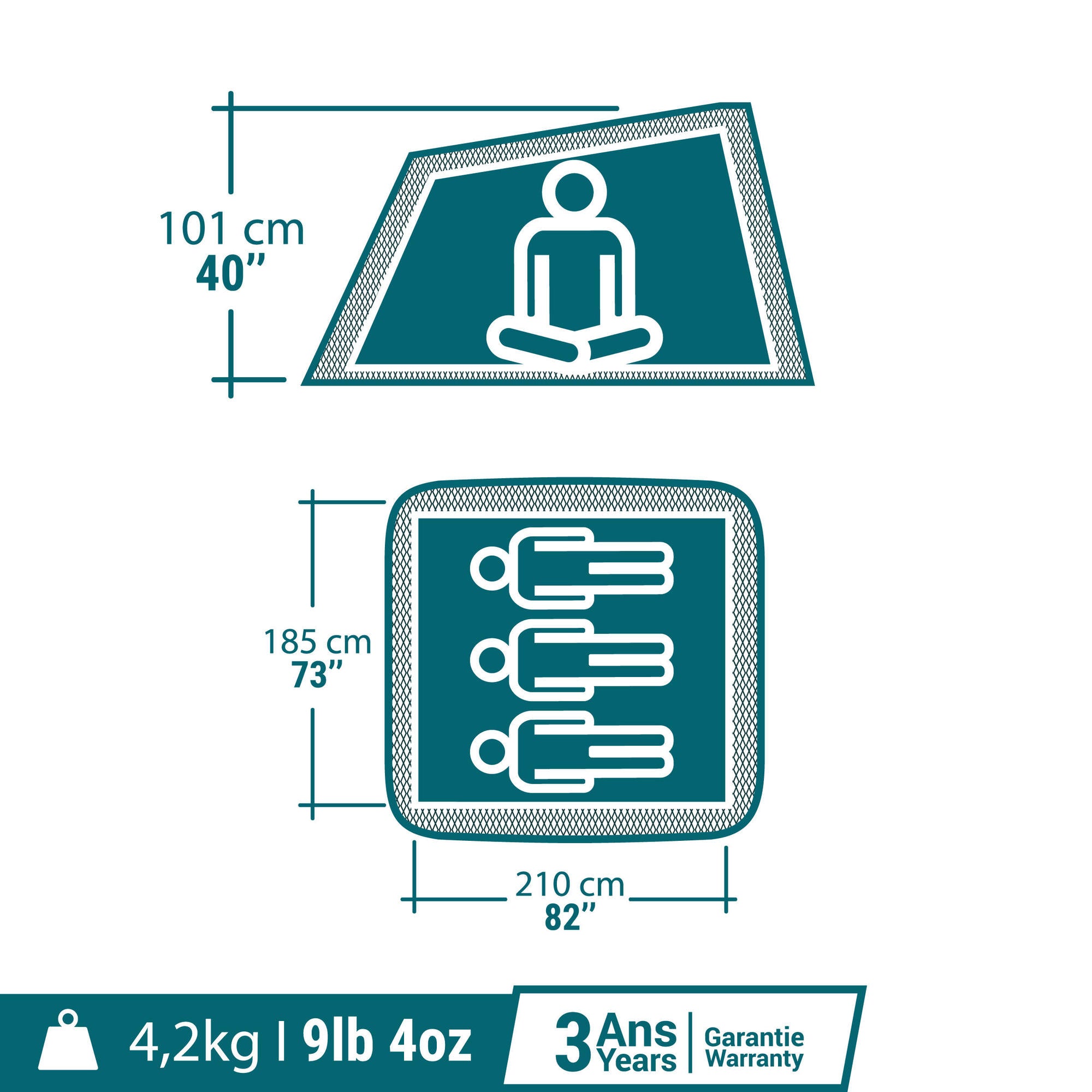 Quechua 2 Second Fresh & Black Waterproof Pop Up Camping Tent 3 Person - Image 13