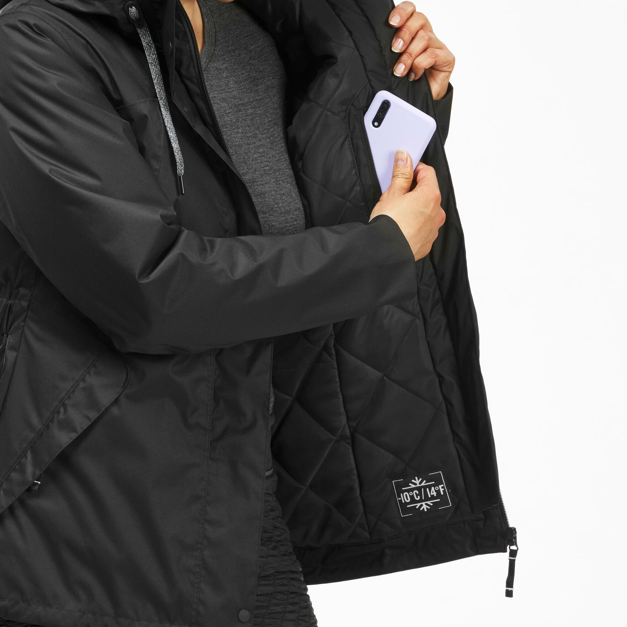 Quechua Women's hiking waterproof winter jacket - SH500 14??F - Image 7