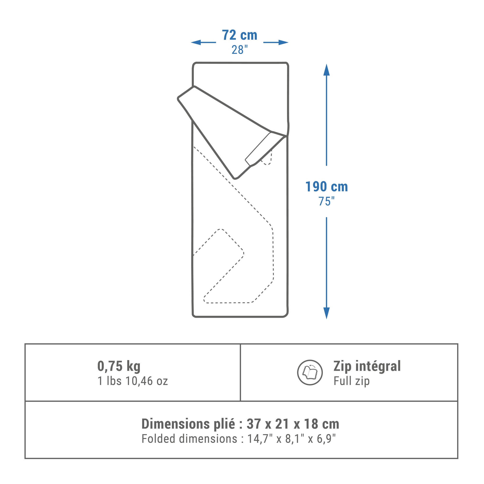 Quechua Arpenaz 68??F Sleeping Bag - Image 2