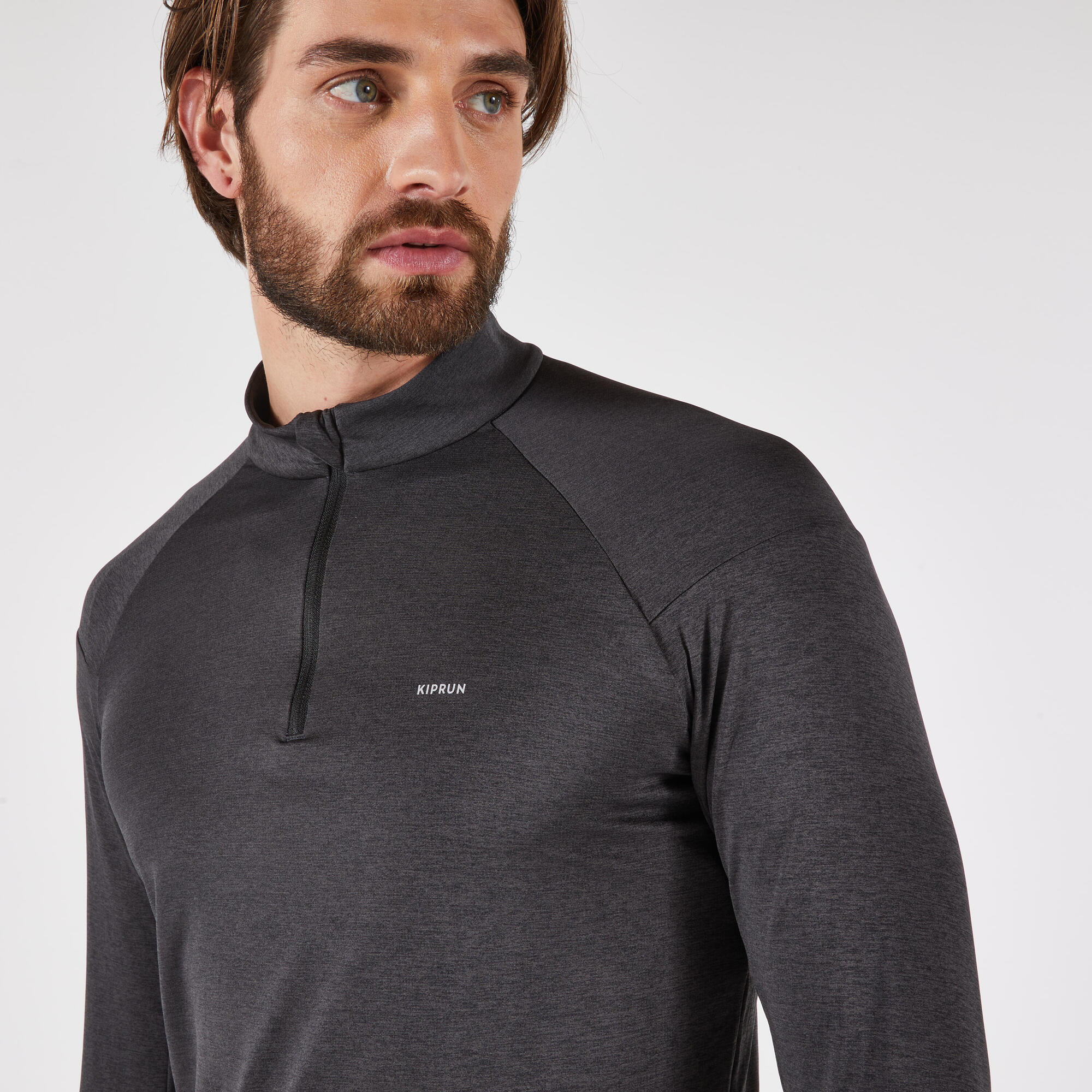 Kiprun Men's 100 Long-Sleeved Half-Zip Running T-shirt - Image 5